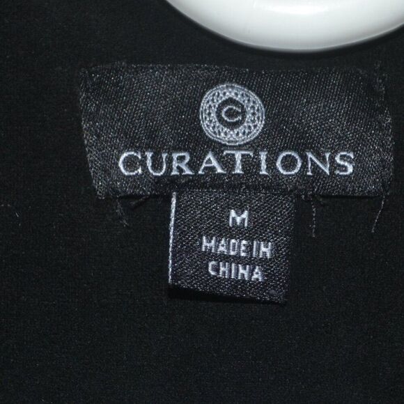 Curations Faux Suede Black Open Long Embroidered Cardigan - Picture 2 of 7